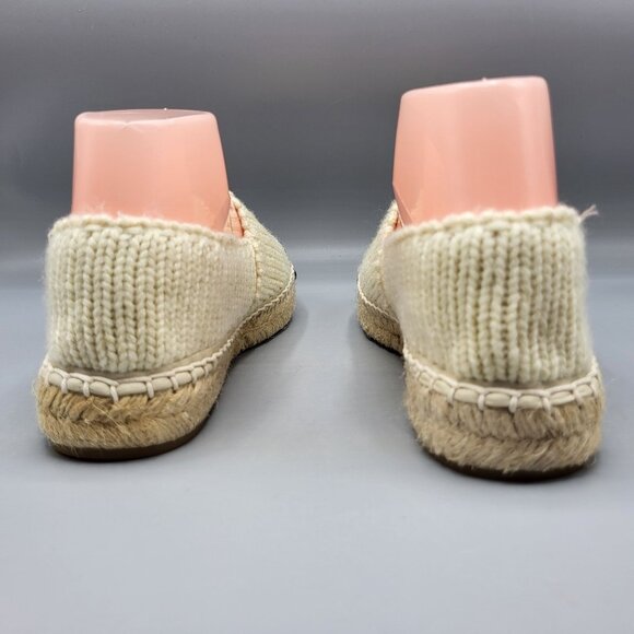 Chanel Beige Knit & Black Leather Espadrilles Size 37 B G29762 Made in Spain - Picture 16 of 16